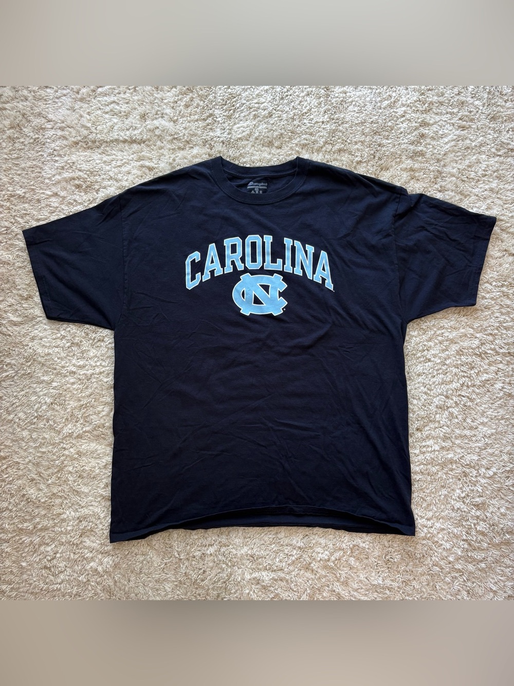Champion Men's North Carolina UNC Tee - Navy with Light Blue